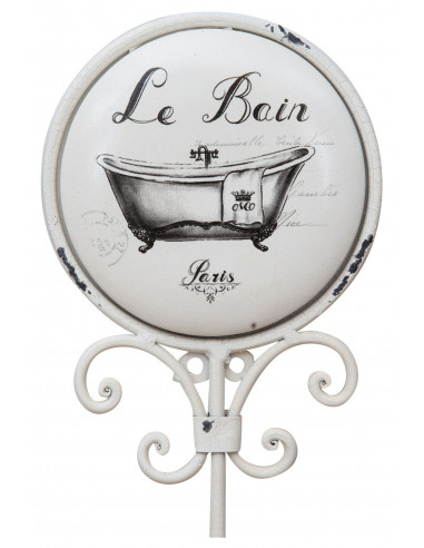 Porta-toalhas de parede "Le Bain" em ferro forjado com acabamento surrado 16x9,5x37 cm Porta-toalhas de parede "Le Bain" em ferro forjado com acabamento surrado 16x9,5x37 cm