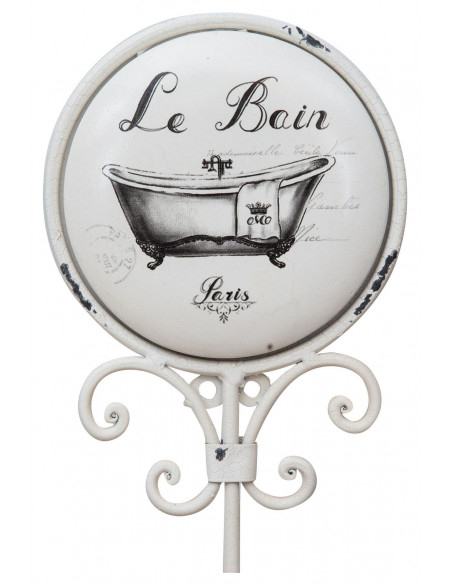 Portasciugamani da muro "Le Bain" in ferro battuto finitura Shabby 16x9,5x37 cm