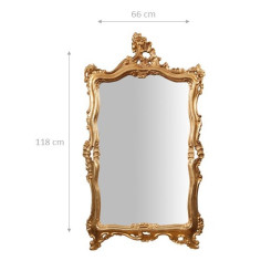 Specchiera da parete in legno finitura foglia oro anticato Made in Italy L68xPR5,5xH122 cm - Biscottini.it 2
