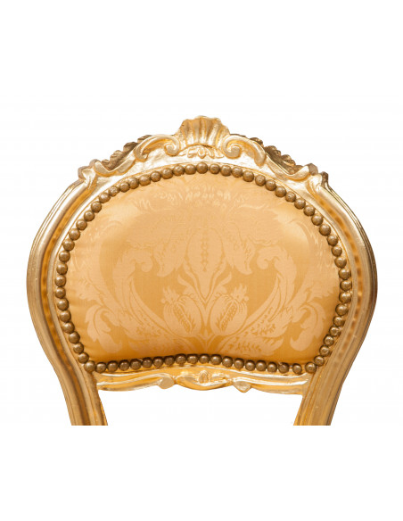 Sedia poltroncina stile francese Luigi XVI in legno massello di faggio L42XPR45XH90 cm