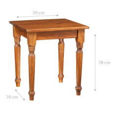 Tavolo Country  in legno massello di tiglio finitura noce 70x70x78 cm. Made in Italy 2