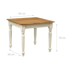 Mesa quadrada fixa em sólido bicromático. Artesanato, feito em Itália 2