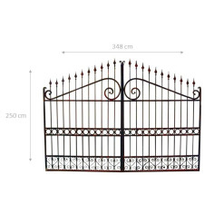 Cancello in ferro pieno L348xPR4xH250 cm 2