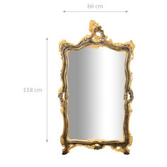 SPECCHIERA DA PARETE IN LEGNO FINITURA ORO E NERO  L33XPR4XH62 CM MADE IN ITALY 2