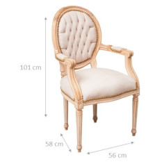 Poltrona stile francese Luigi XVI in legno massello di faggio 2