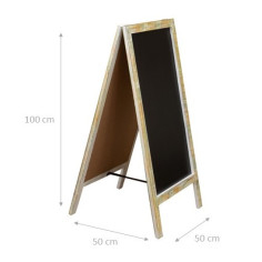 LAVAGNA DA TERRA BIFACCIALE CON CORNICE IN LEGNO L50XPR4,5XH100 CM 2