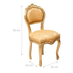 Sedia poltroncina stile francese Luigi XVI in legno massello di faggio L42XPR45XH90 cm 2