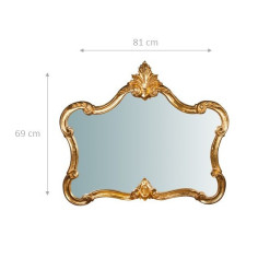 Minfos de parede de madeira acabamento Foglia Anticato Gold feito na Itália L71XPR5XH82 CM 2