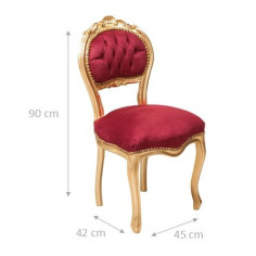 Sedia poltroncina stile francese Luigi XVI in legno massello di faggio L42XPR45XH90 cm 2