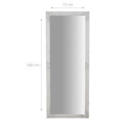 Espelho suspenso vertical/horizontal 72x3x180 cm acabamento branco antigo 2