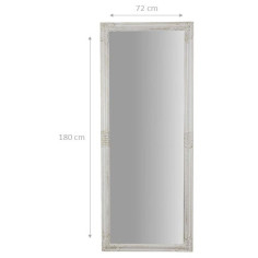 Espelho suspenso vertical/horizontal 72x3x180 cm acabamento branco antigo 2