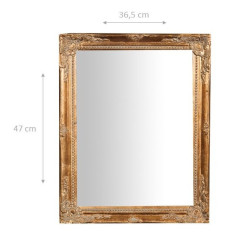 Espelho suspenso vertical/horizontal 36,5x3x47 cm acabamento em ouro antigo 2