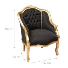 Poltrona francesa estilo Luís XVI em madeira maciça de faia L63XDP57XH80 cm 2