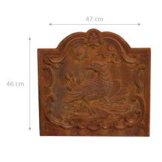 Plaque de cheminée naturelle rouillée L102xPR2xH75 cm  2