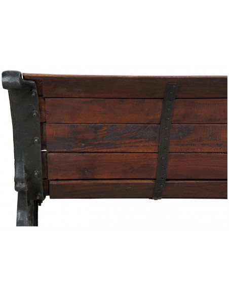 Banco em madeira maciça e ferro fundido L160xDP65xH75 cm