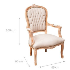 Poltrona stile francese Luigi XVI in legno massello di faggio L65XPR63XH100 cm 2