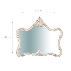 Specchiera da parete in legno finitura bianco anticato made in italy L71XPR5XH82 cm 2