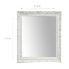 Specchiera da appendere verticale/orizzontale L64xPR4xH74 cm finitura bianco anticato 2
