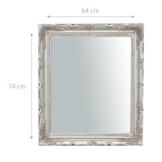 Specchiera da appendere verticale/orizzontale 64x4x74 cm finitura argento anticato 2