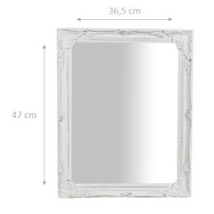 Espelho suspenso vertical/horizontal 36,5x3x47 cm acabamento branco antigo 2