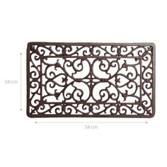 Capacho em ferro fundido com acabamento ferrugem antigo L58xDP34xA1,5 cm 2