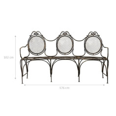 Banco de ferro forjado L176xDP58xH102 cm 2