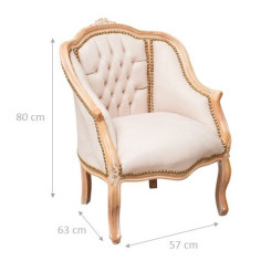 Poltrona francesa estilo Luís XVI em madeira maciça de faia L63XDP57XH80 cm 2