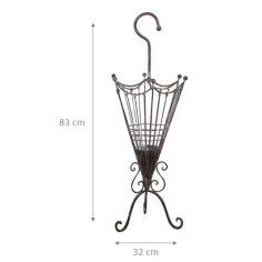 Portaombrelli in ferro battuto finitura ruggine anticata L32xPR32xH83 cm - Biscottini.it 2