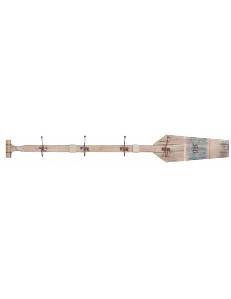 Attaccapanni da parete a forma di remo in legno massello L116,5XPR6,5XH15 cm