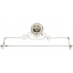 Portasciugamani da muro "Le Bain" in ferro battuto finitura Shabby 70x9,5x27,5 cm