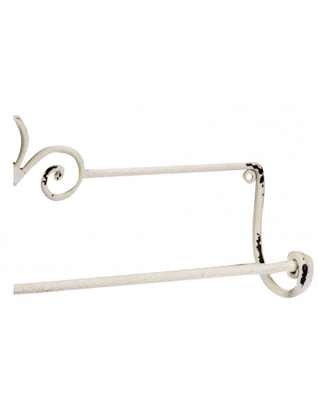 Portasciugamani da muro "Le Bain" in ferro battuto finitura Shabby 70x9,5x27,5 cm