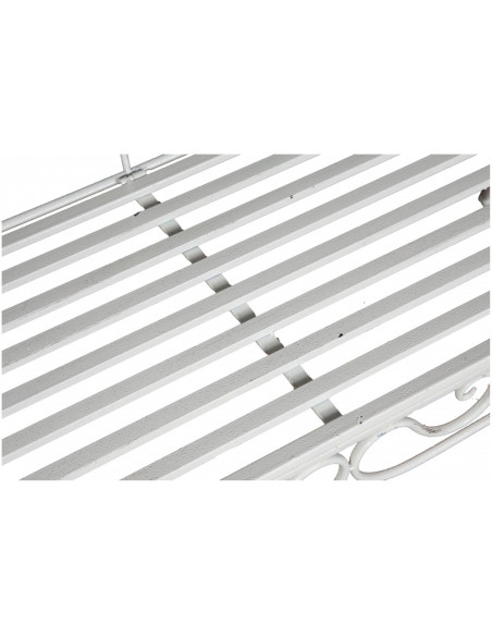 Sofá de ferro forjado com acabamento branco antigo L133xDP47xA90 cm