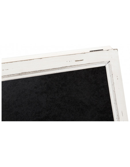 Lavagna da terra bifacciale con cornice in legno finitura bianca anticata L50xPR6xH95 cm