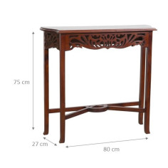 Consolle Elisa in legno massiccio finitura noce 80x27x75 cm 2