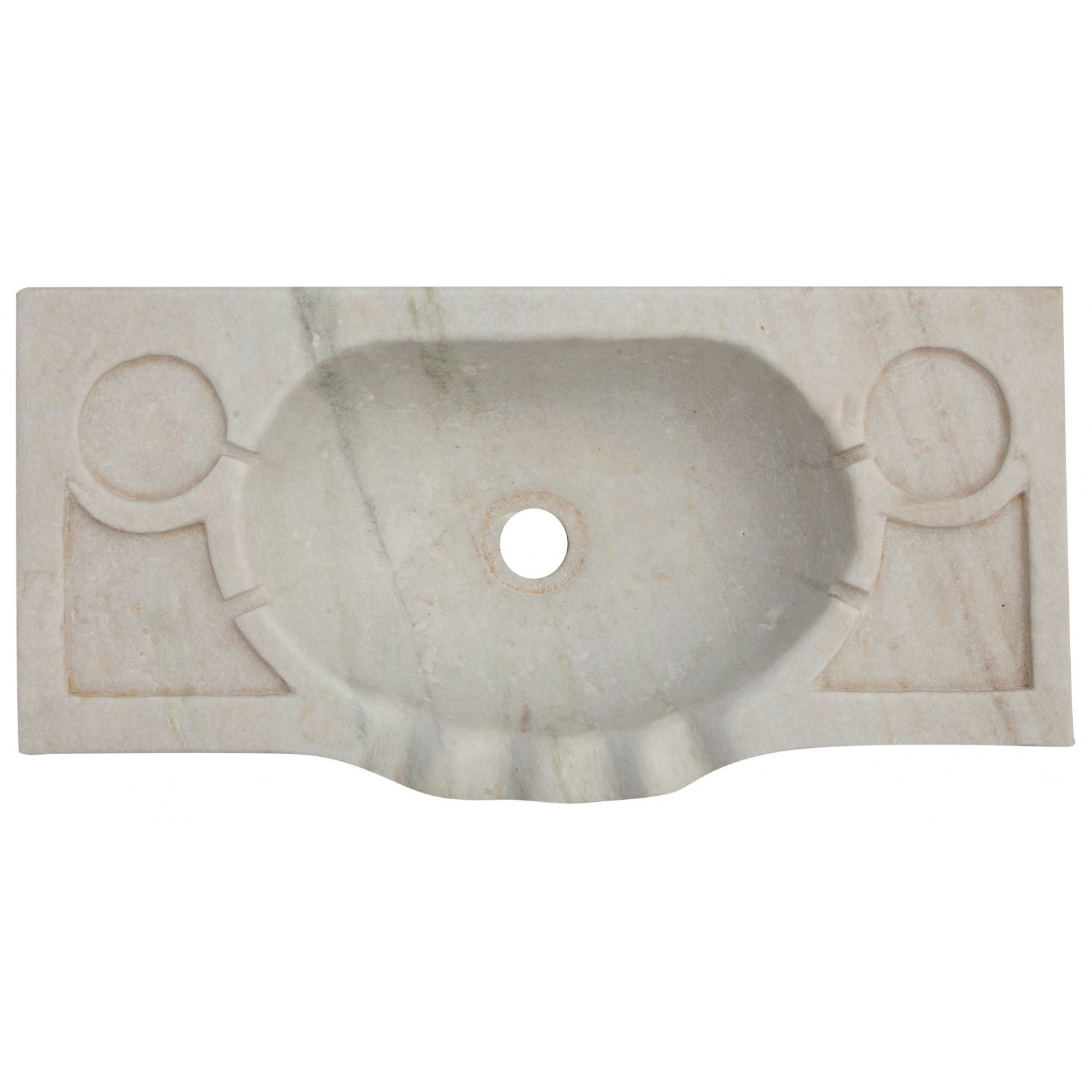 Lavandino smerlato in marmo bianco  L60xPR30xH14 cm Lavandino smerlato in marmo bianco  L60xPR30xH14 cm