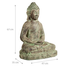 Estátua de Buda em gesso pintado, acabamento antigo L38xDP28xH55 cm - Biscottini.it 2