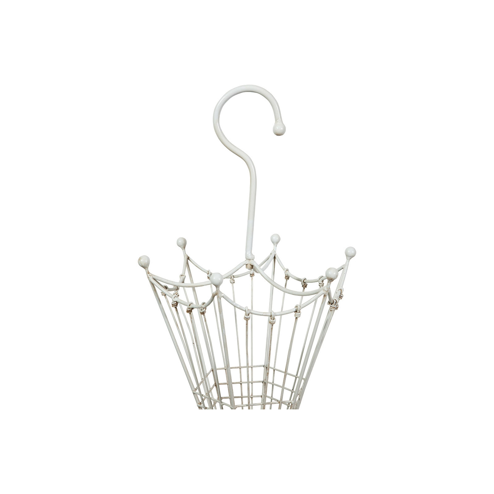 Portaombrelli in ferro battuto finitura bianca anticata:foto particolare con manico - Biscottini.it Portaombrelli in ferro battuto finitura bianca anticata:foto particolare con manico - Biscottini.it