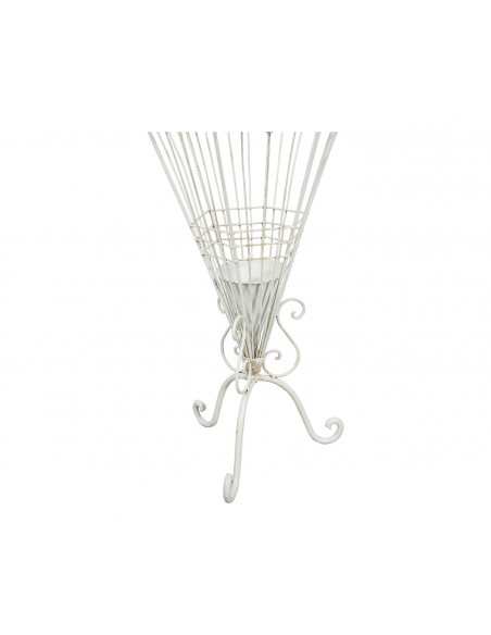 Porta-guarda-chuva em ferro forjado com acabamento branco antigo: foto detalhada da base - Biscottini.it