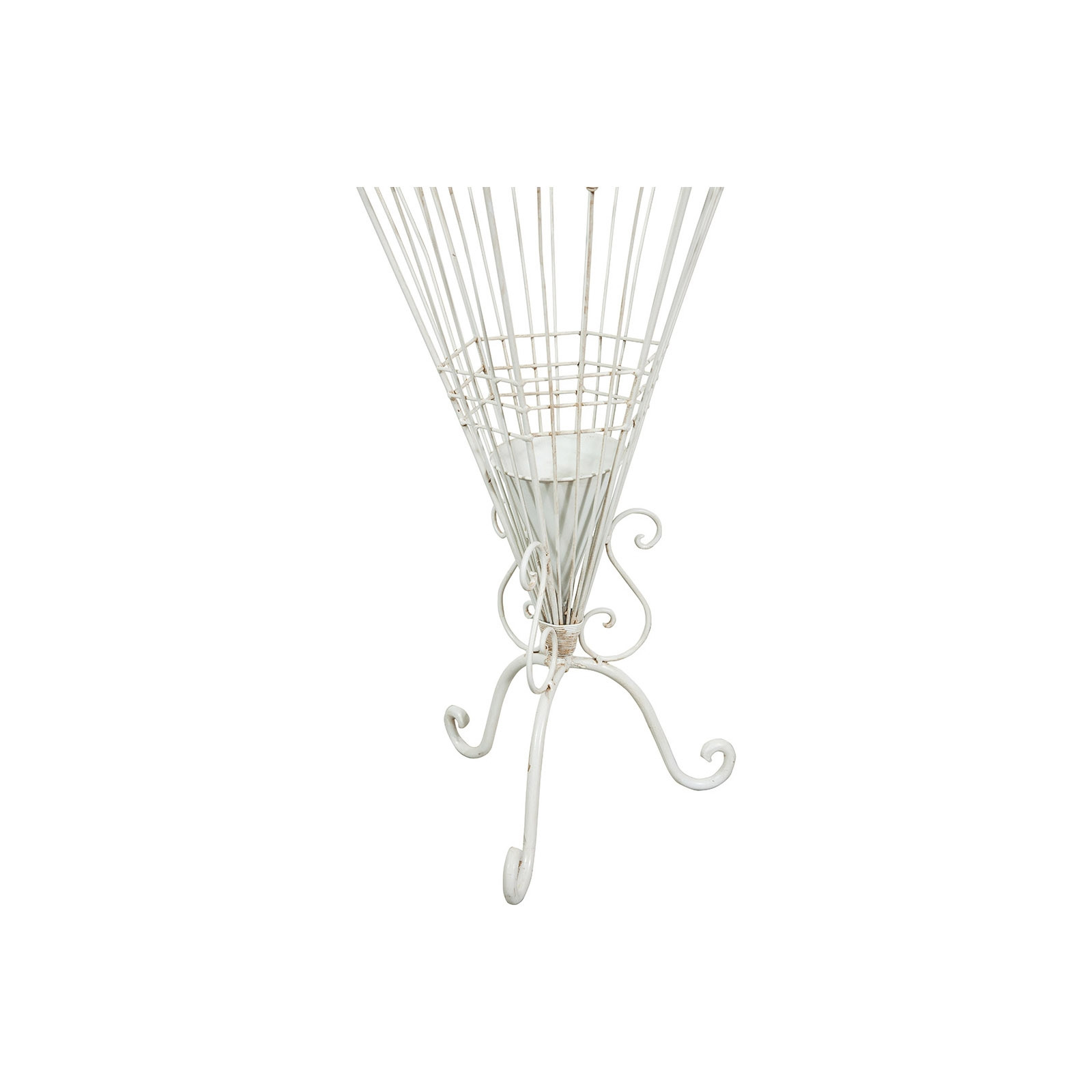 Portaombrelli in ferro battuto finitura bianca anticata: foto particolare della base - Biscottini.it Portaombrelli in ferro battuto finitura bianca anticata: foto particolare della base - Biscottini.it