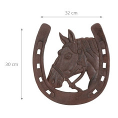 Ferradura de ferro fundido W31,5xDP1xH29,5 cm com acabamento ferrugem antigo 2