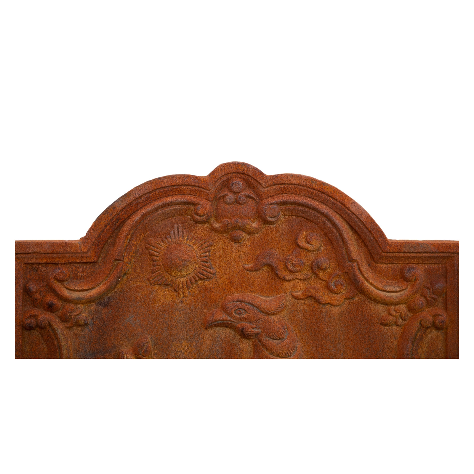 Plaque de cheminée naturelle rouillée L102xPR2xH75 cm  Plaque de cheminée naturelle rouillée L102xPR2xH75 cm