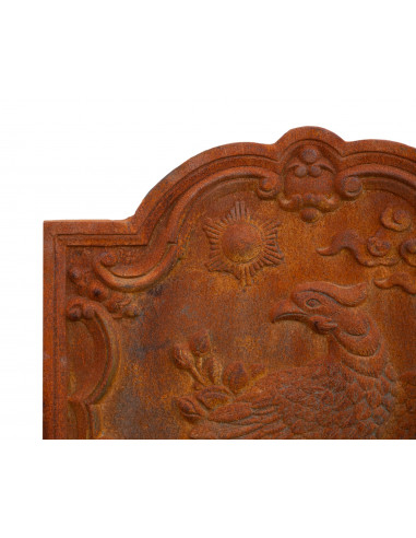 Plaque de cheminée naturelle rouillée L102xPR2xH75 cm  Plaque de cheminée naturelle rouillée L102xPR2xH75 cm