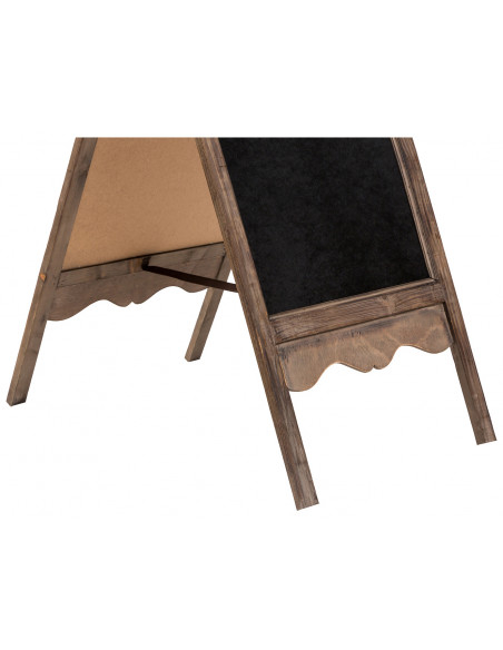 Lavagna da terra bifacciale con cornice in legno  finitura anticata  50x6x95 cm