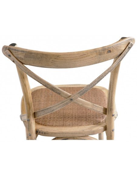 Sedia Thonet in massello di frassino e seduta rattan finitura rovere 46x42x86 cm