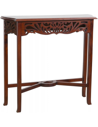 Consola Elisa em madeira maciça com acabamento em nogueira 80x27x75 cm