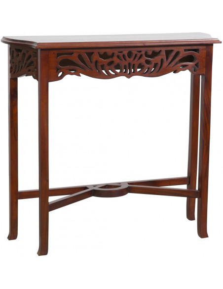 Consolle Elisa in legno massiccio finitura noce 80x27x75 cm