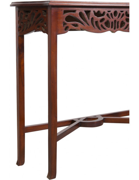 Consolle Elisa in legno massiccio finitura noce 80x27x75 cm