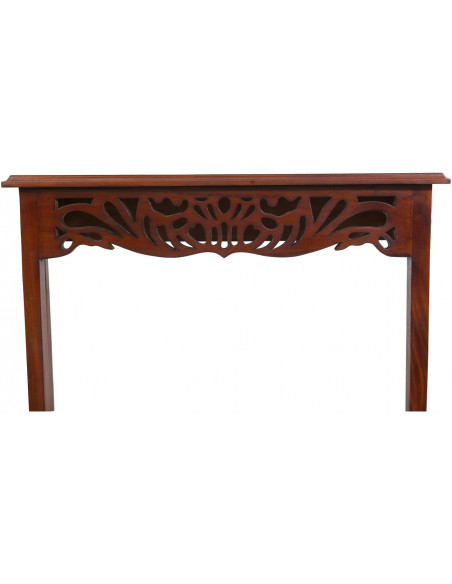 Consolle Elisa in legno massiccio finitura noce 80x27x75 cm