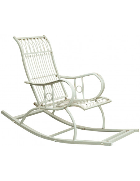 Cadeira forjada poltrona de ferro branco finish L127xPR64xH90 cm