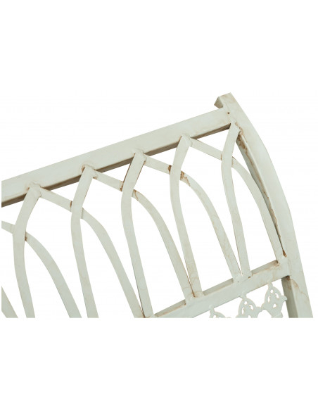 Sedia poltrona a dondolo in ferro battuto finitura bianca anticata L127xPR64xH90 cm
